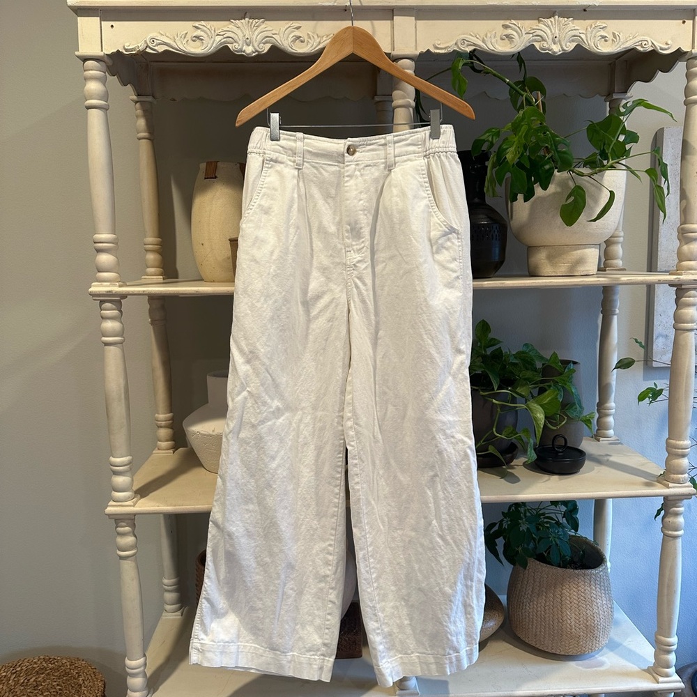 Madewell White Linen Blend Pants (4)
